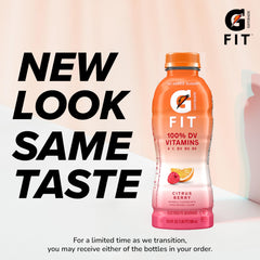 Gatorade Fit etiqueta y nutrición destacando vitaminas A y C