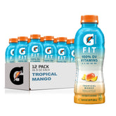 Gatorade Fit frontal mostrando botella Tropical Mango y beneficio hidratación