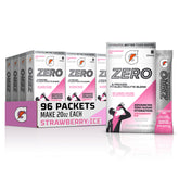 Gatorade empaque frontal con 96 sobres mostrando conveniencia