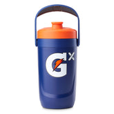 Gatorade jug frontal en navy mostrando capacidad 64oz y diseño resistente