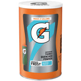 Gatorade envase frontal Frost Glacier Freeze mostrando tamaño y marca para reabastecer equipos
