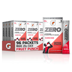 Gatorade empaque frontal mostrando 96 sobres y beneficio de portabilidad