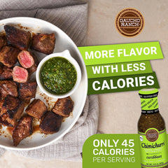 Gaucho Ranch salsa aplicada sobre carne a la parrilla, aporta sabor