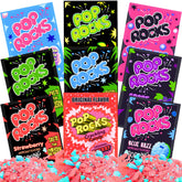 Gaudum Pop Rocks frente del paquete mostrando los nueve sobres y atractivo visual