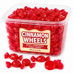 GEEOOLLAH tubo frontal con Cinnamon Candy Discs mostrando color rojo brillante y conveniencia