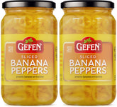 Gefen frasco frontal con rodajas de banana pepper crujientes y listos para usar