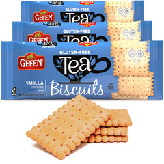 Gefen paquete frontal de galletas de té vainilla sin gluten, práctico para llevar