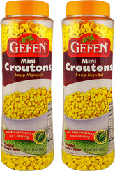 Gefen frasco frente del envase mostrando croutons y cierre resellable