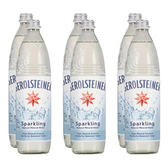 Generic botella frontal de agua mineral con gas en vidrio, apariencia elegante