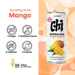 GENKI FOREST espuma tras abrir CHI FOREST mango, burbujas vivas y refresco