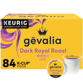 Gevalia caja frontal Dark Royal Roast mostrando la marca y cantidad