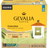 Gevalia empaque frontal mostrando la caja de 18 cápsulas y conveniencia