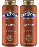 Ghirardelli botella frontal de caramelo mostrando diseño y facilidad de uso