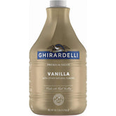 Ghirardelli botella frontal de 89.9 oz mostrando etiqueta clara y volumen grande