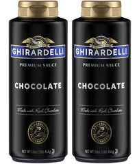 Ghirardelli botella frontal mostrando etiqueta premium y facilidad de uso