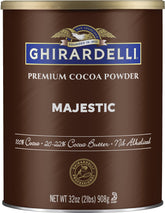 Ghirardelli vista frontal del envase que muestra 32 oz y calidad premium