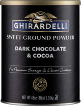 Ghirardelli lata frontal mostrando presentación y uso versátil