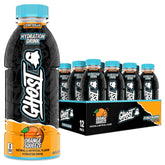 GHOST botella frontal pack de 12 con sabor Orange Squeeze, hidratación inmediata
