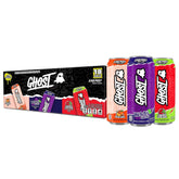 GHOST lata frontal 16oz mostrando diseño y tamaño para transporte