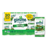 gimMe frente del paquete wasabi mostrando diseño y cantidad 20 packs