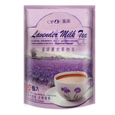 GINO empaque frontal del té con leche lavanda, muestra claro envase y cantidad