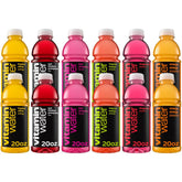 Glacéau Vitaminwater pack frontal mostrando las 12 botellas y variedad de sabores