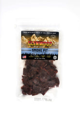 Glenwood Snacks bolsa frontal mostrando 10 oz y sabor Smoke Pit