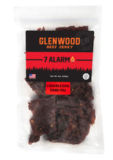 Glenwood Snacks paquete frontal 7 ALARM mostrando 9 oz y advertencia picante