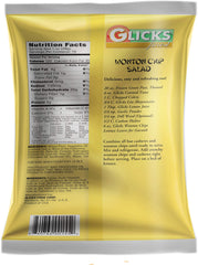 Glicks primer plano de textura crujiente de Wonton Chips resaltando frescura y crocancia