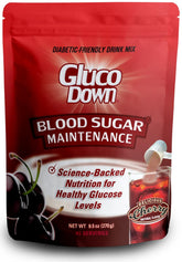 GLUCODOWN frente del empaque mostrando 45 raciones y beneficios