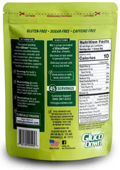 GLUCODOWN polvo textura fina en cuchara resaltando contenido de fibra