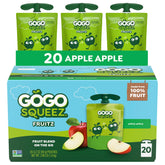 GoGo SqueeZ frontal del pack de 20, práctico para familias
