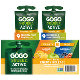 GoGo SqueeZ envase frontal mostrando pack de 18 unidades, práctico para llevar
