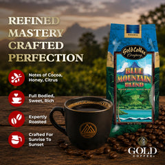 Gold Coffee Company primer plano del molido que revela textura rica