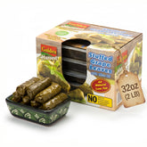 Golden dolmas empaque frontal listo para servir y transportar