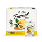 Golden Farms frontal del paquete mostrando 12 pouches y beneficios visibles