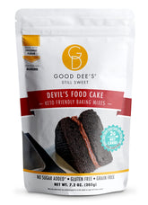 Good Dee's paquete frontal mostrando la mezcla y beneficios bajos en carbohidratos