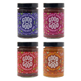 Good Good pack 4 tarros frontal mostrando sabores y diseño atractivo