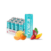 GORGIE lata frontal mostrando sabor Tropical Punch y diseño atractivo