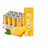 GORGIE lata frontal Mango Burst sin azúcar mostrando diseño llamativo y sensación refrescante