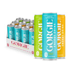 GORGIE pack frontal mostrando las 12 latas, ideal para eventos