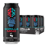 Gorilla Mind lata frente Black Cherry Vanilla mostrando diseño y conveniencia