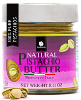Gourmanity frasco frontal con crema de pistacho, muestra pureza del producto