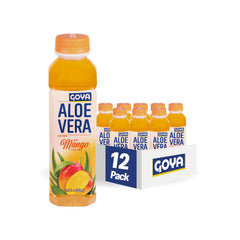 Goya aloe vera con mango, vista frontal del envase y etiqueta clara