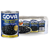 Goya frijoles negros frontal de la lata mostrando marca y utilidad