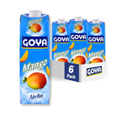 Goya mango nectar vista frontal con envase práctico y sabor tropical