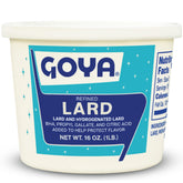 Goya manteca envase frontal mostrando presentación y conveniencia
