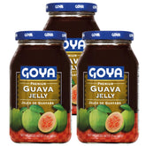 Goya frasco frontal de mermelada de guayaba mostrando color vibrante y utilidad