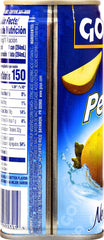 Goya néctar de pera junto a una mano para comparar tamaño y porción