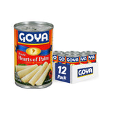 Goya palmitos entero frente de lata mostrando presentación y conservación